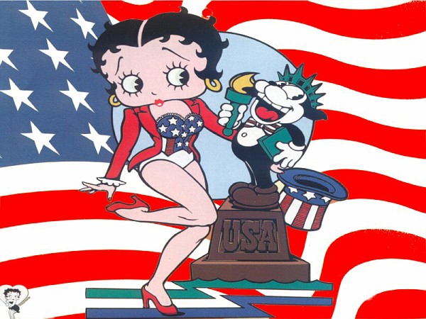 red white and blue betty boop