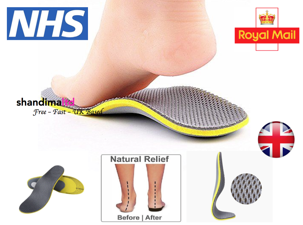 Pair Orthotic Flat Feet Foot High Arch 